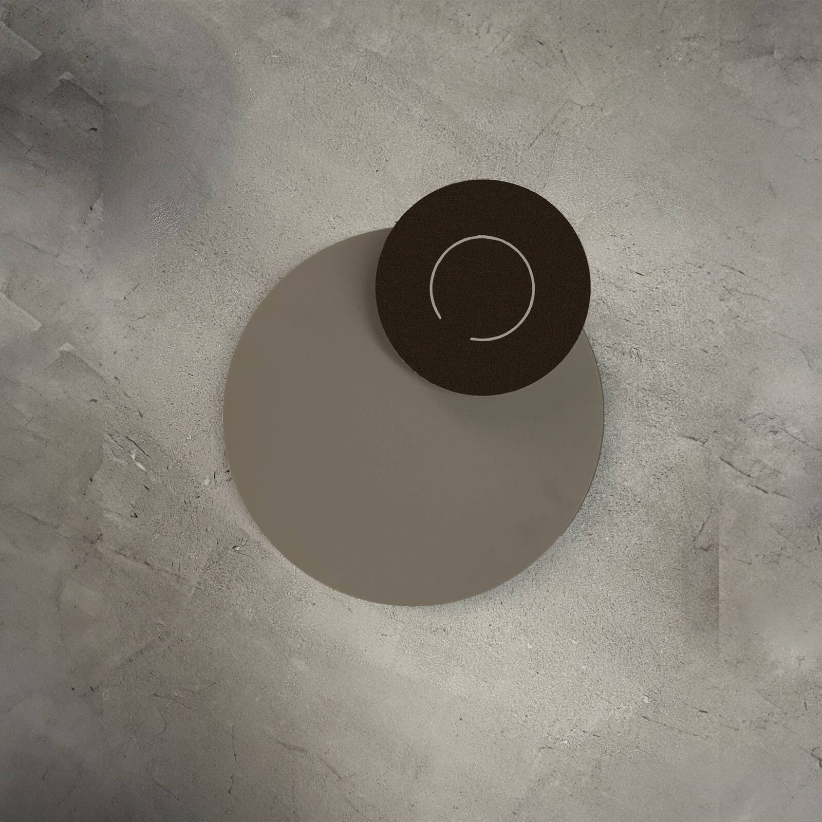 Knikerboker LED nástenné svetlo DoppioZero, krémová/hnedá, Ø 30 cm