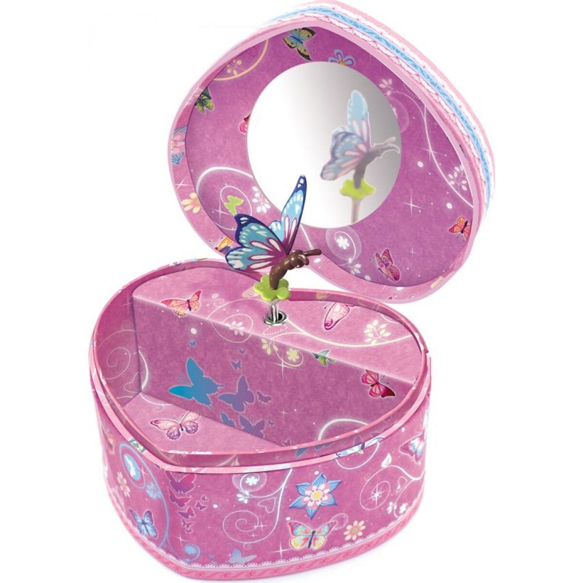 Alltoys Hudobná šperkovnica srdiečko Motýliky