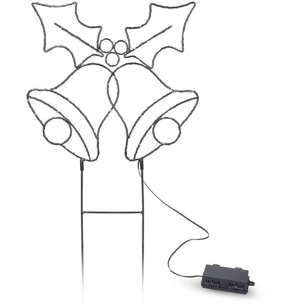 Solight LED vonkajšia dekorácia zvončeky, 100x LED, časovač, 55cm, 3x AA