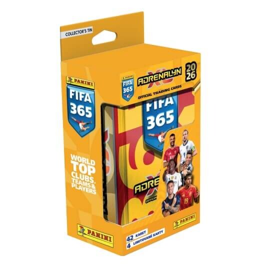 Panini Futbalové karty Panini FIFA 365 2025/2026 Adrenalyn plechová krabička - štvorcová