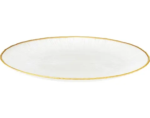 Plytký tanier Dia 28 cm, biela/zlatá%