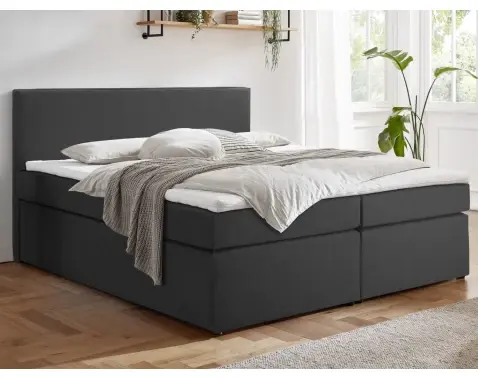 Posteľ boxspring Aston 180x200 cm, antracitovo šedá látka%
