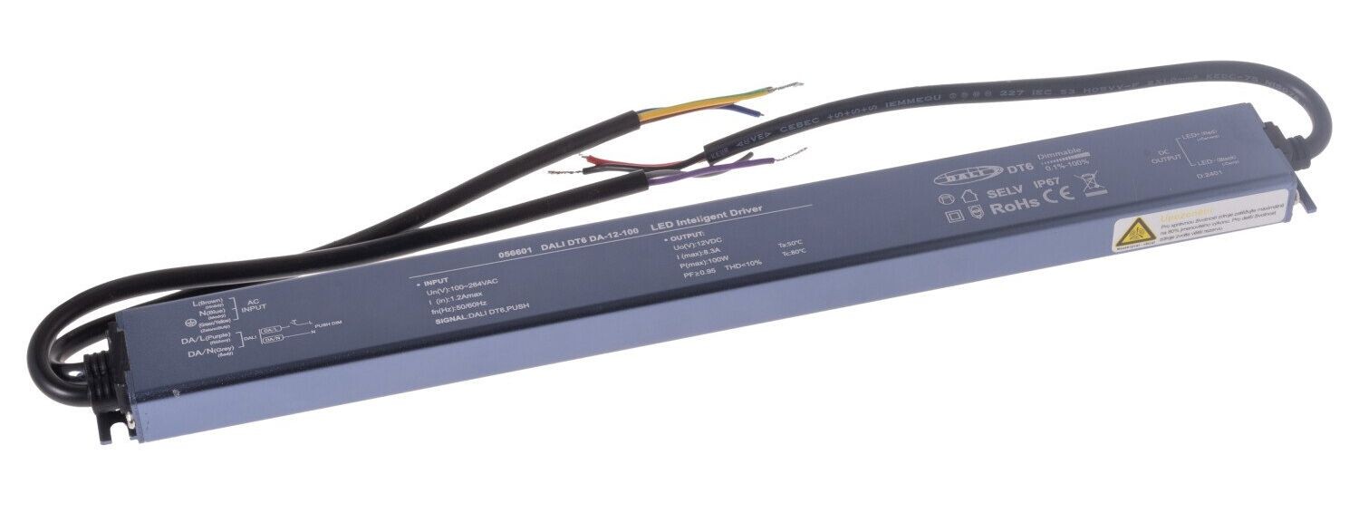 T-LED LED stmievateľný zdroj (trafo) 12V 100W IP67 DALI 056601