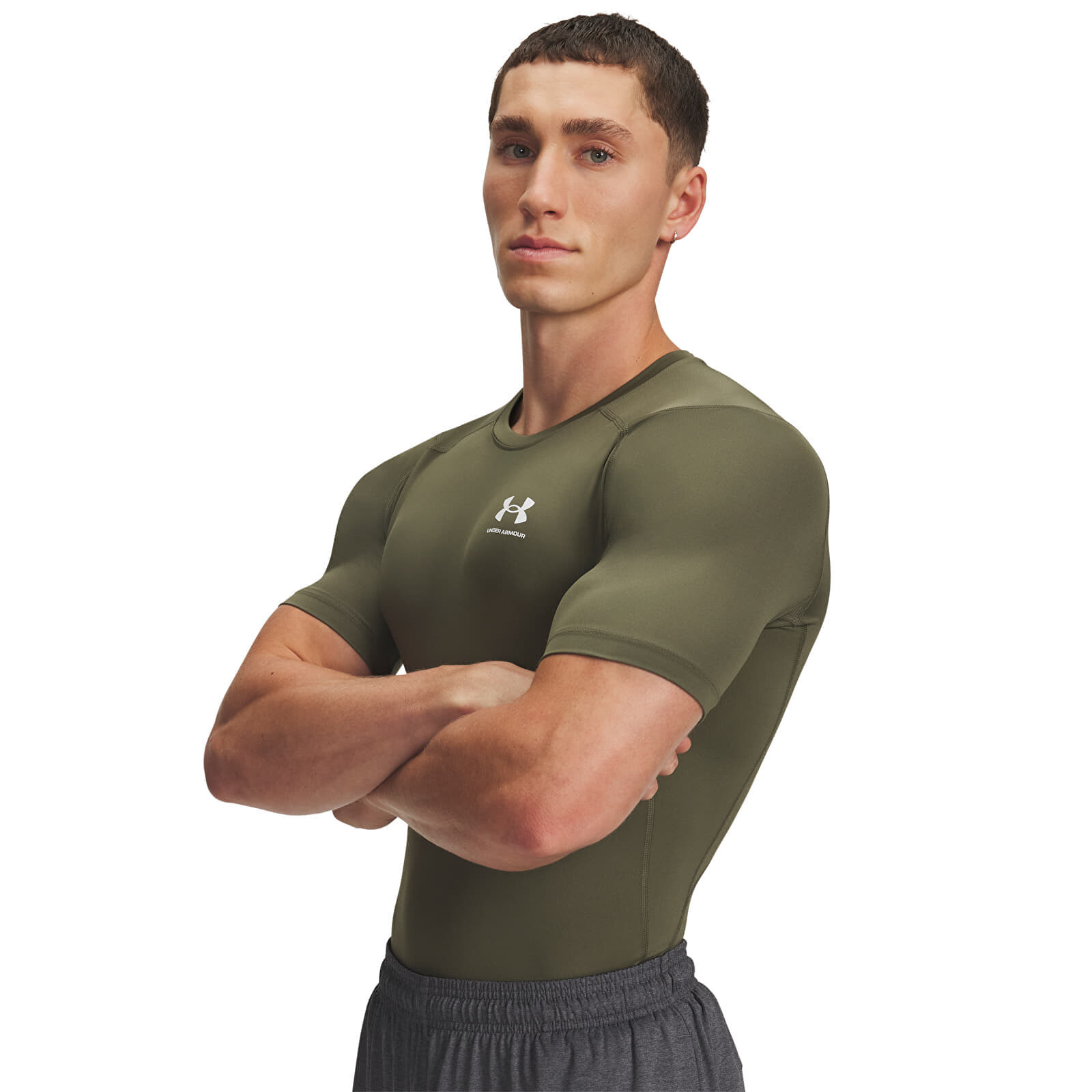 Tričko Under Armour Hg Armour Comp SS T-Shirt Green XXL