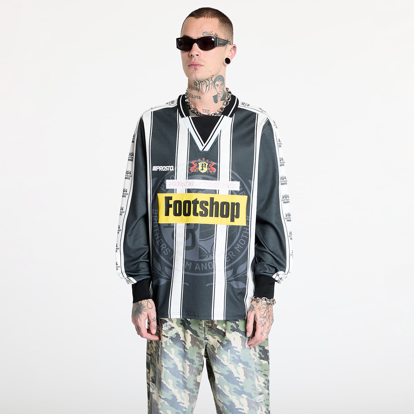 Dres FTSHP x PROSTO Longsleeve Jersey UNISEX B&W Stripes XXL