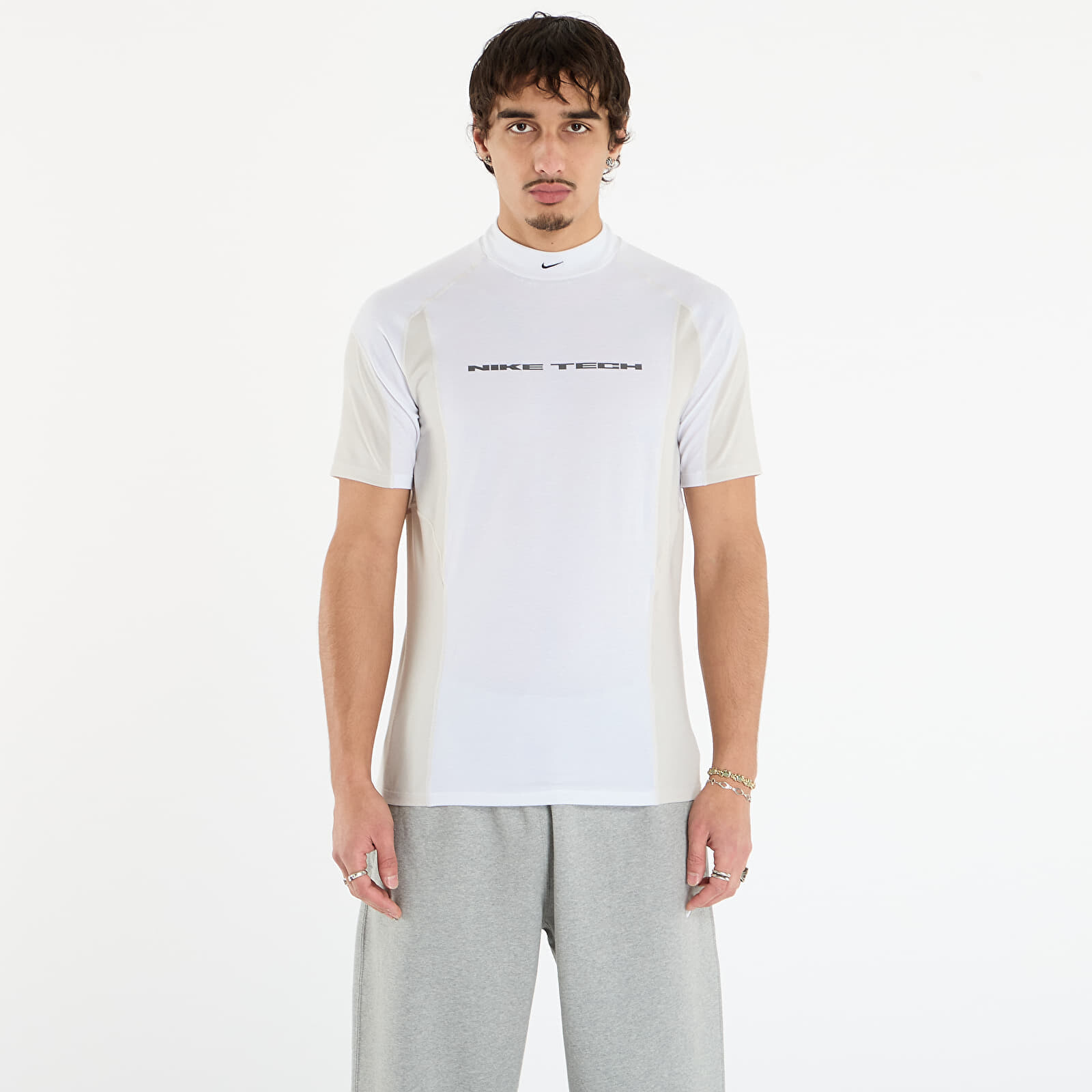 Tričko Nike Tech Men's Dri-FIT Short-Sleeve Base Layer White/ Light Bone/ Light Bone/ Black L