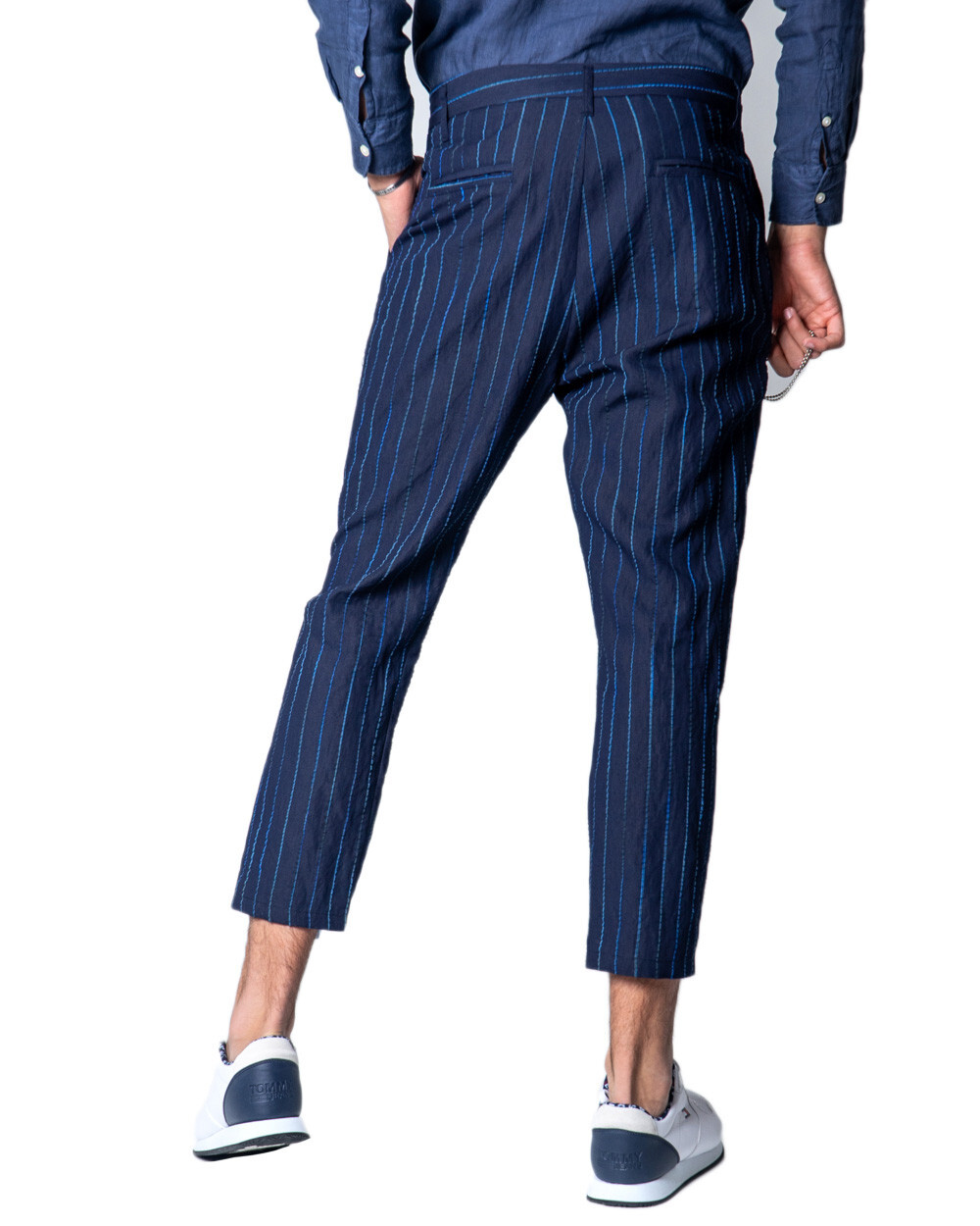 Pánske pruhované chino nohavice