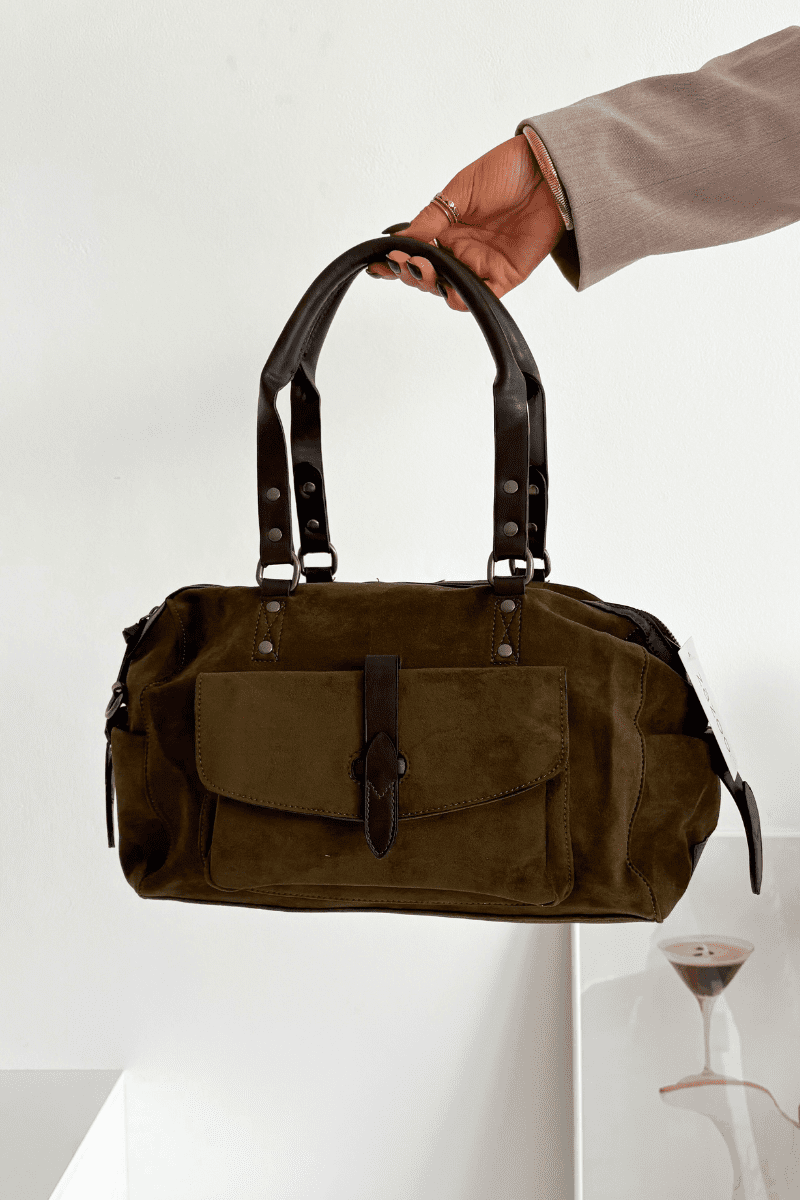 Dámska taška z eko semišu Khaki Gressa