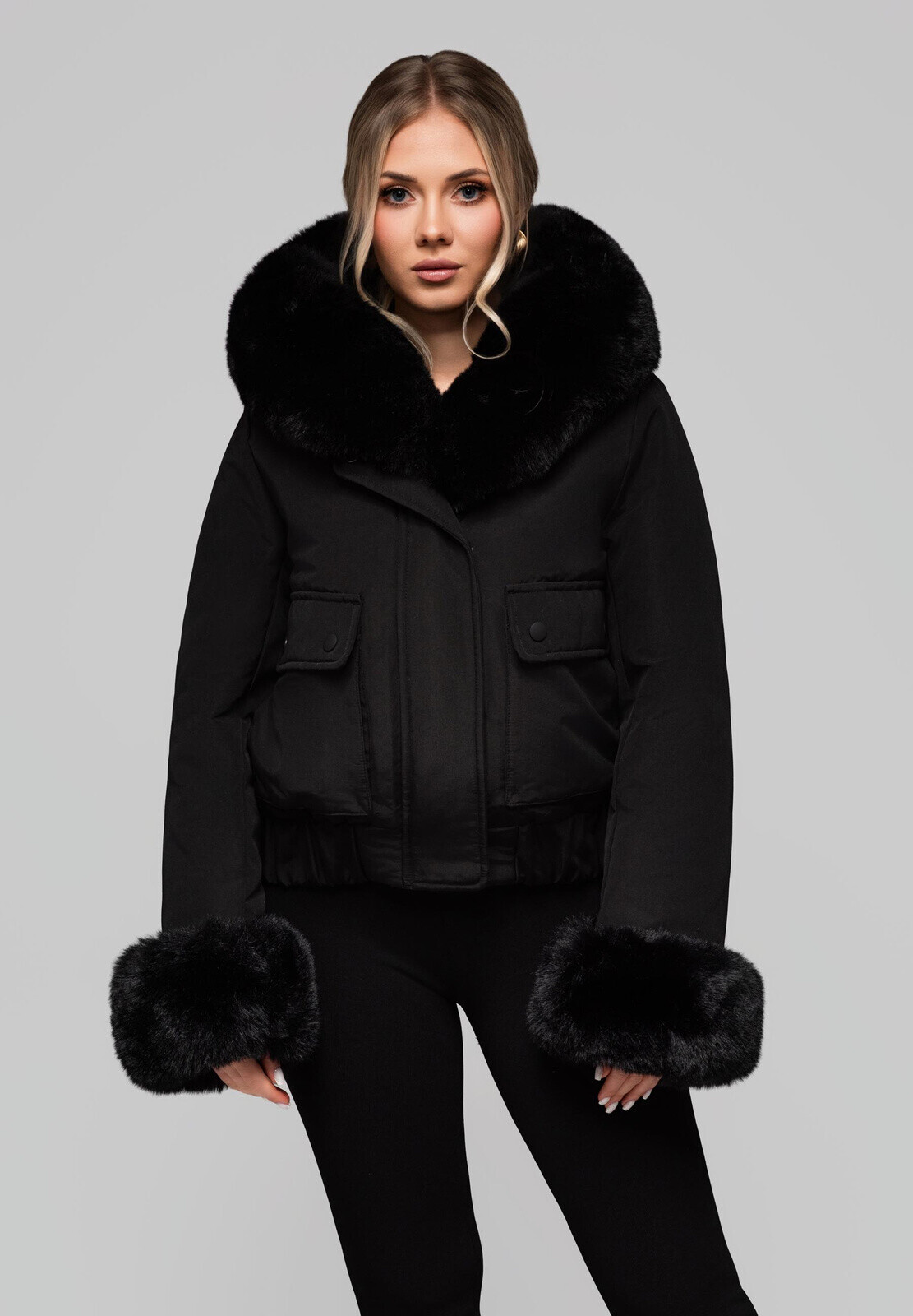 Edoti Women's jacket with detachable fur OW-JALP-0100 v1