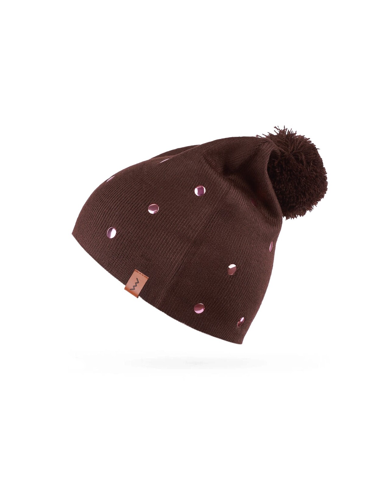 Hnedá čiapka Nurit s brmbolcom