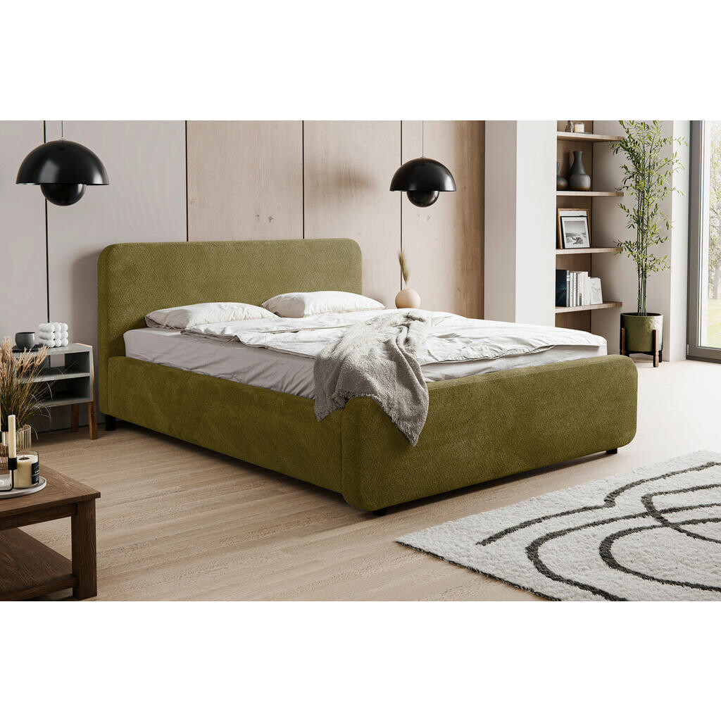 MID.YOU ČALÚNENÁ POSTEĽ, 160/200 cm, zelená