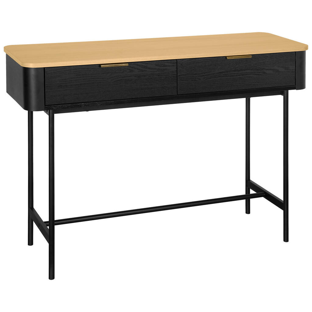Xora KONZOLOVÝ STOLÍK, čierna, farba duba, kov, kompozitné drevo, 110/35/78 cm