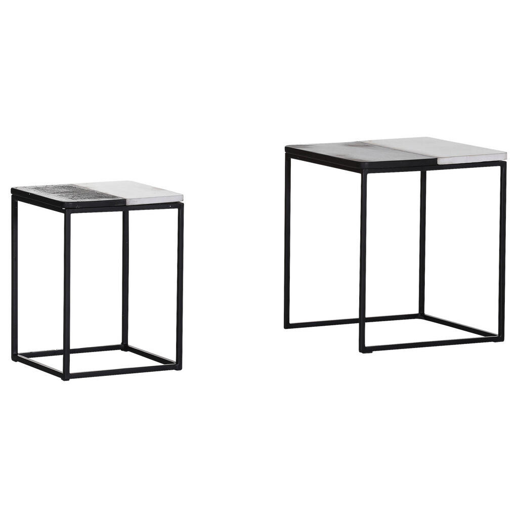 Landscape SADA PRÍRUČNÝCH STOLÍKOV, mangové drevo, čierna, biela