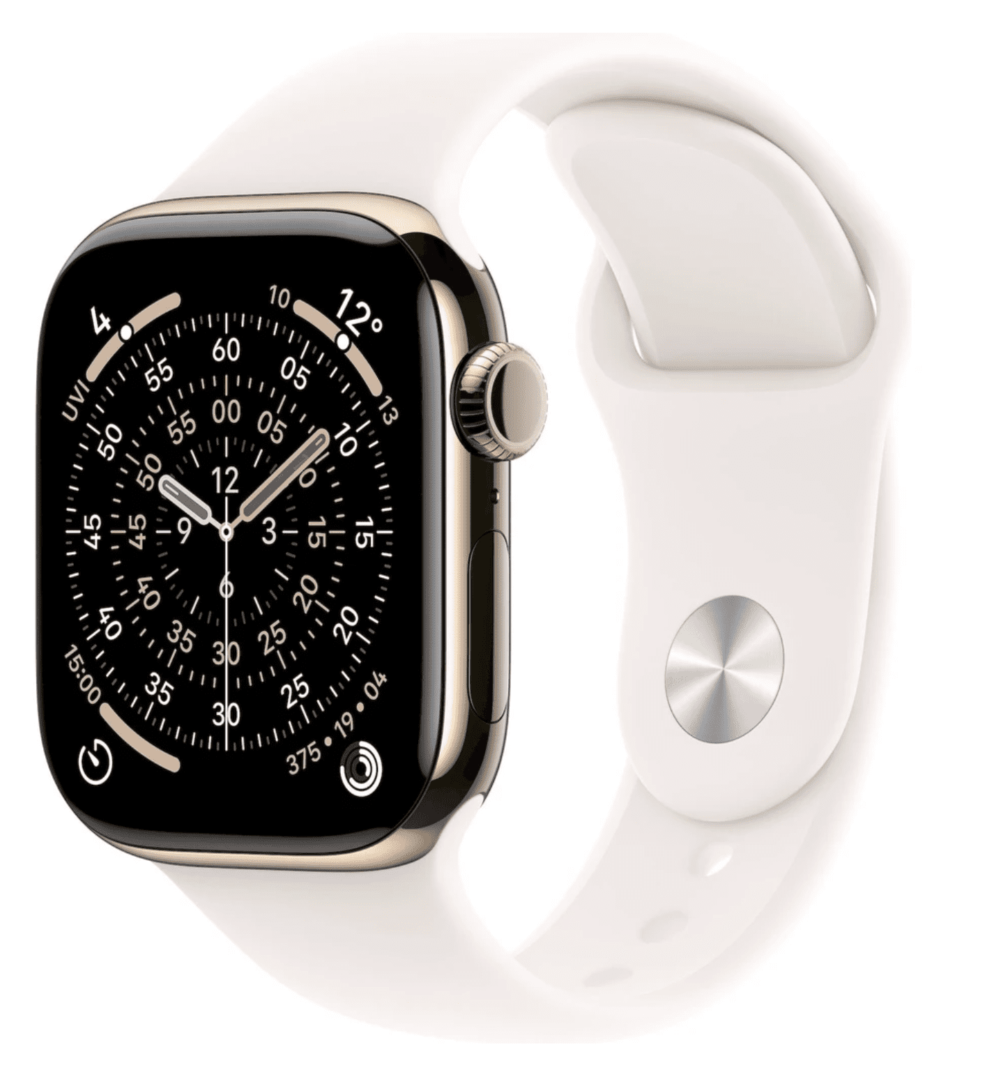 APPLE Watch 11 GPS + Cellular 42mm zlatý titán - svetlo rumený športový remienok - S/M