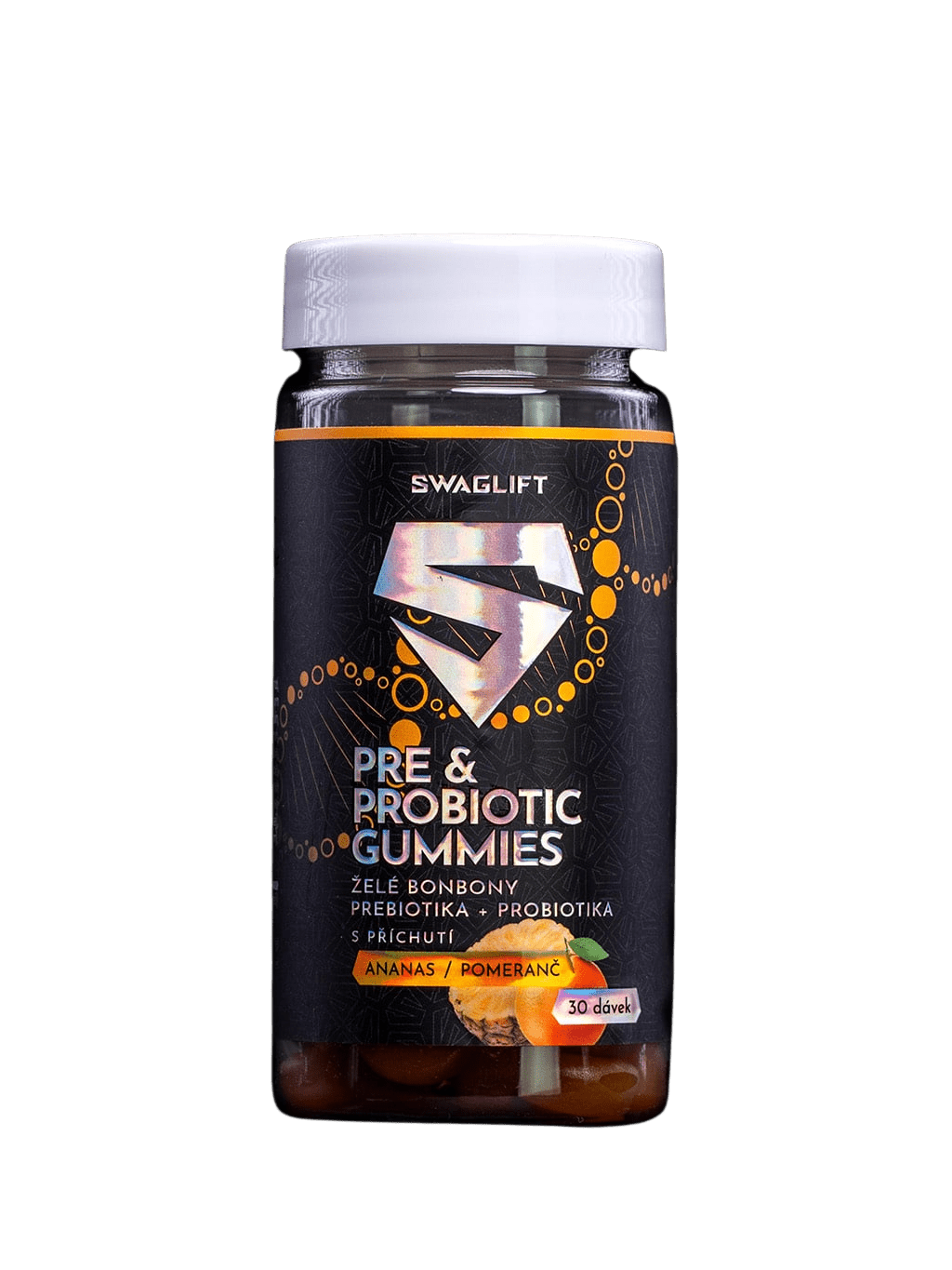 SWAGLIFT Pre & probiotic gummies s príchuťou ananasu a pomaranča 60 ks