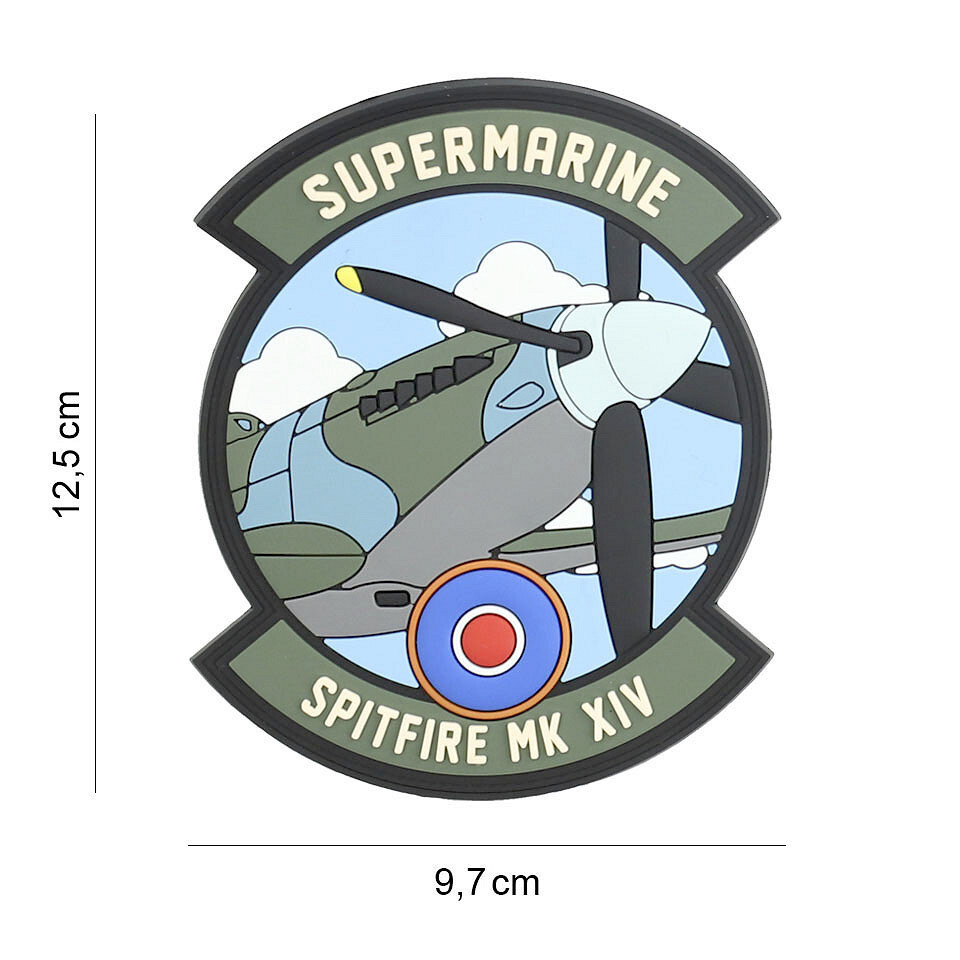 Gumová nášivka 101 Inc RAF Supermarine Spitfire MK XIV - farebná