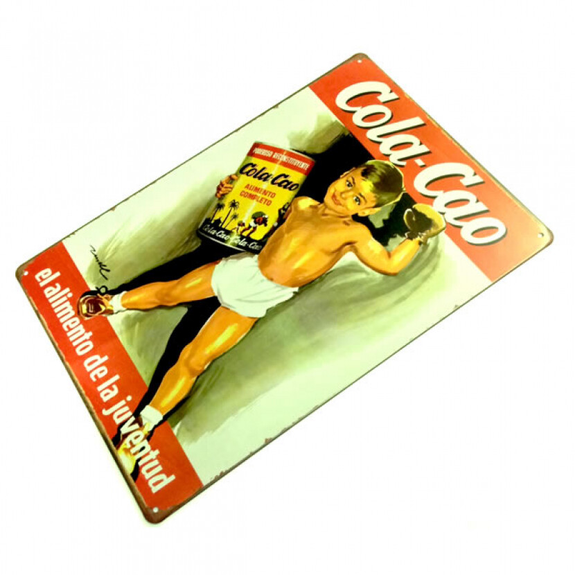 Plechová ceduľa Cola Cao - farebná