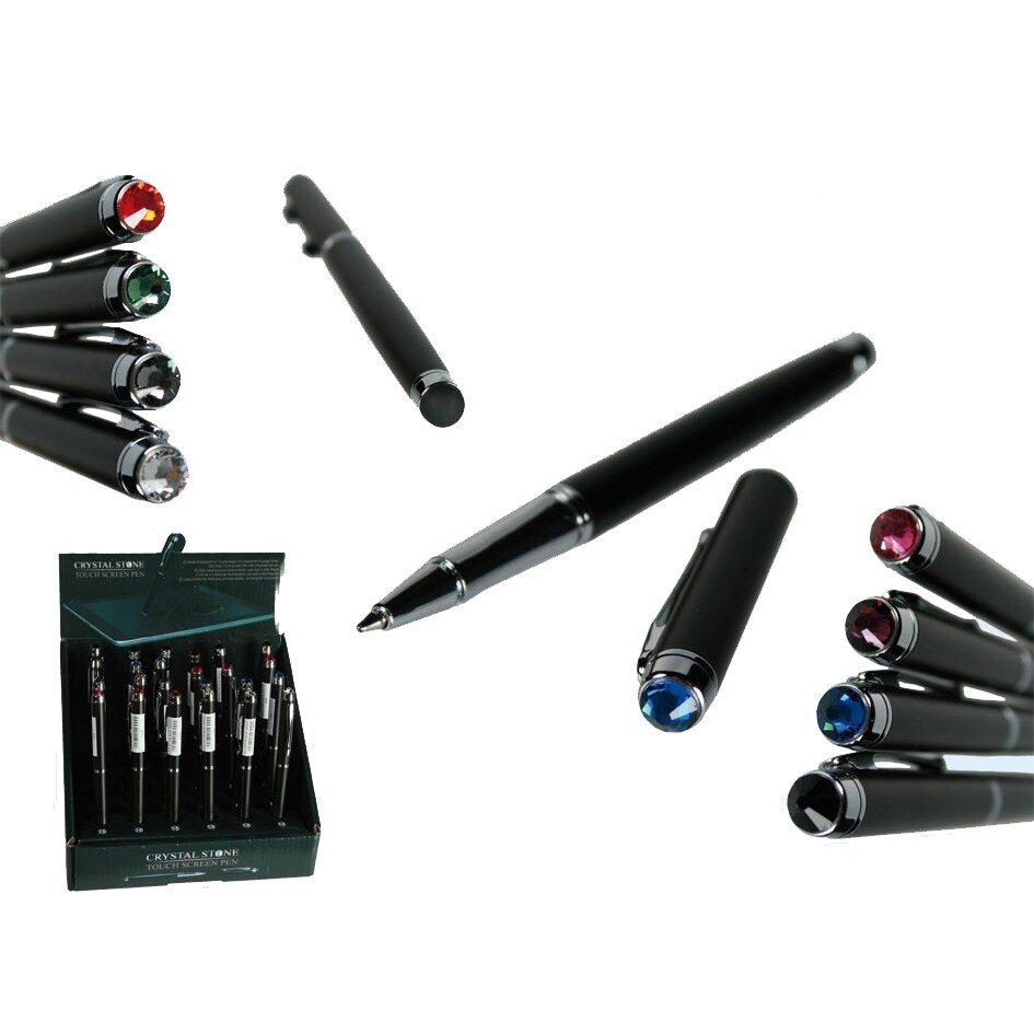 Diamantové pero s dotykovým perom - sivá