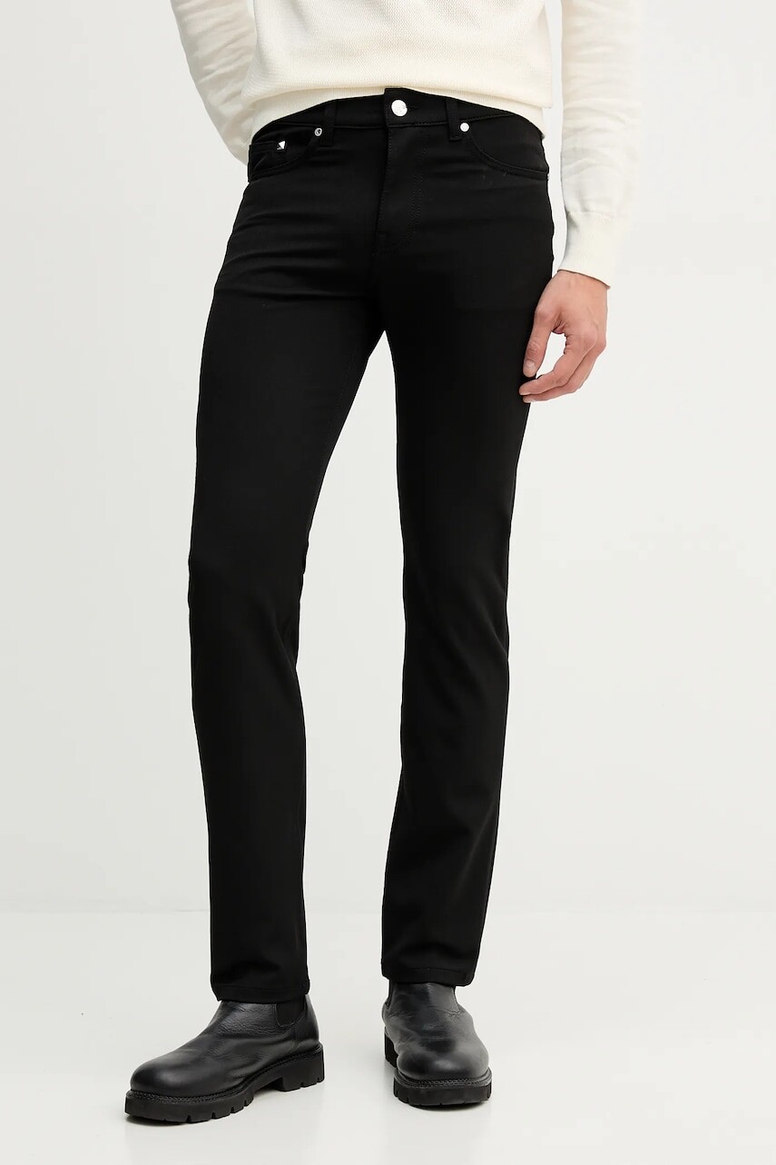 Nohavice Karl Lagerfeld čierna farba, priliehavé, 554815.265840