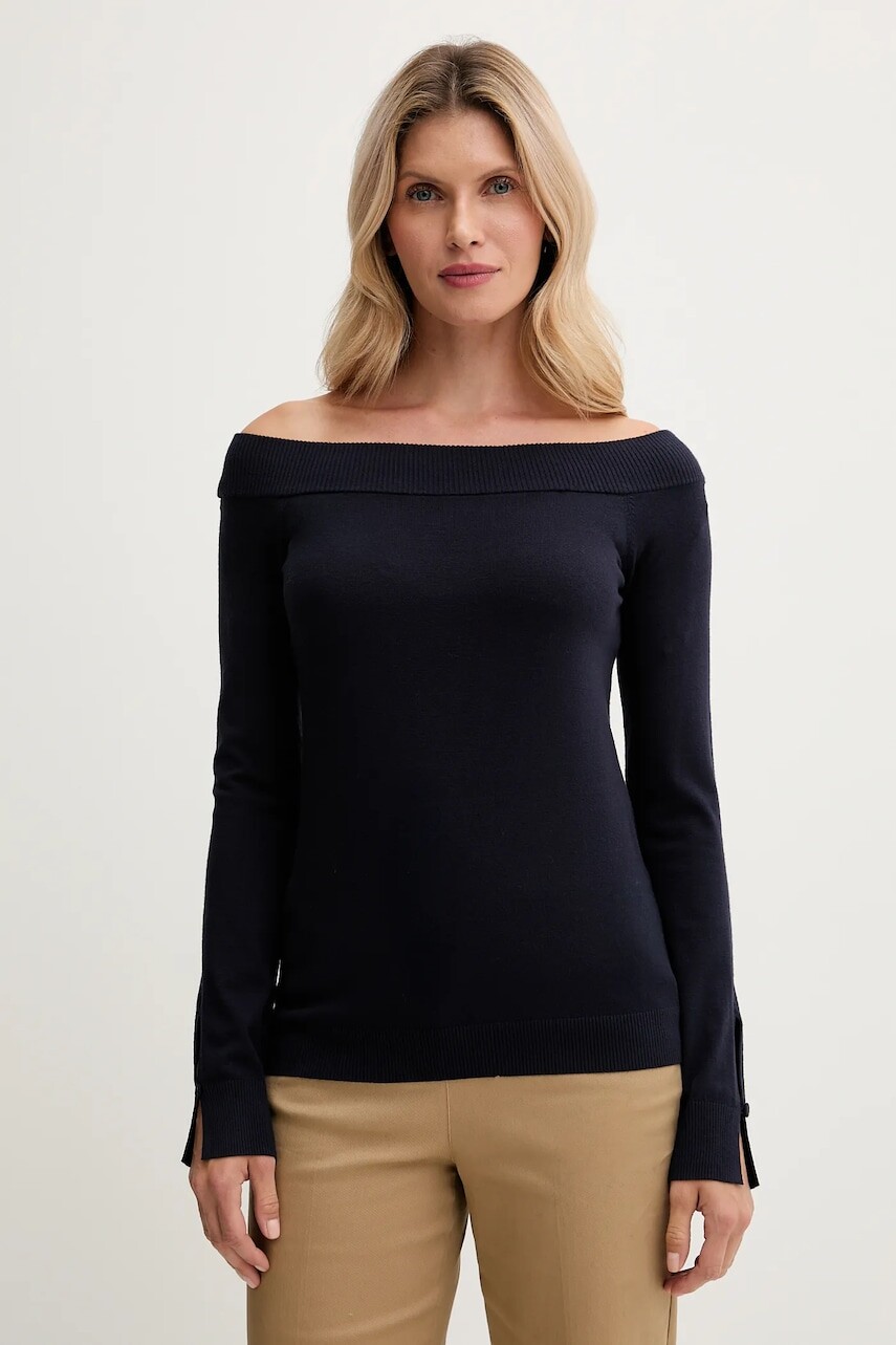 Sveter United Colors of Benetton tmavomodrá farba, ľahký, 1W2AD10E0