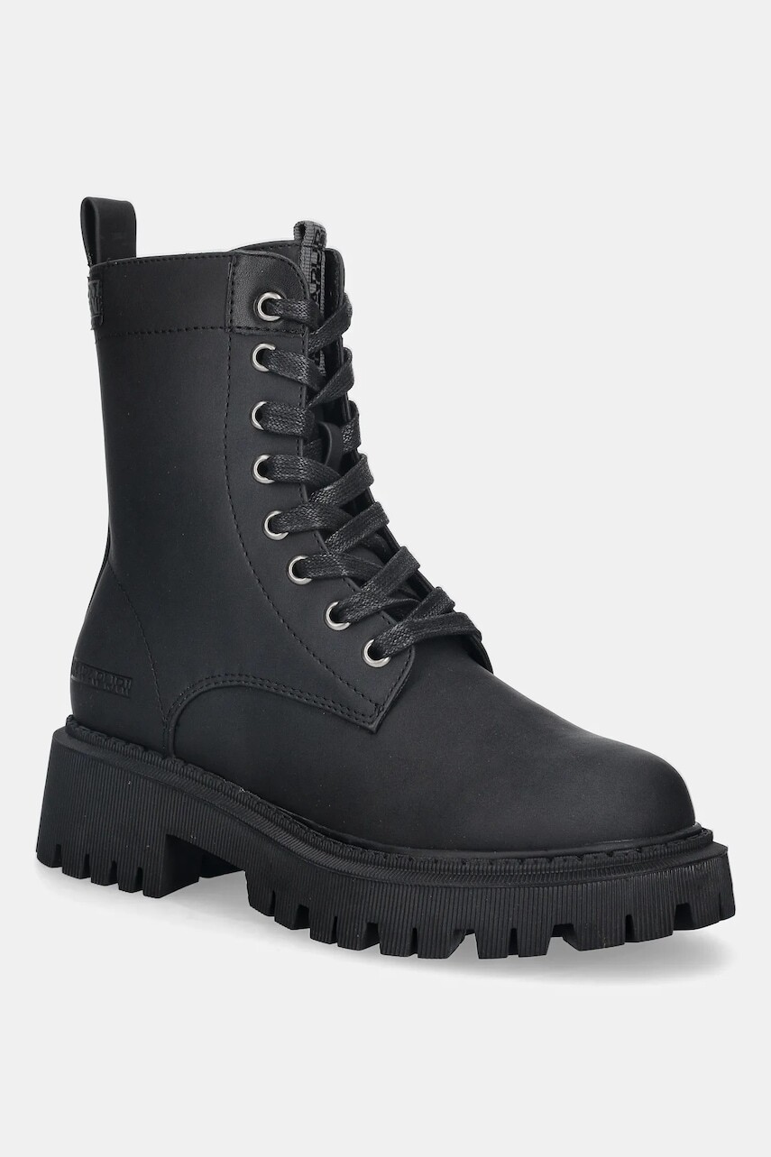 Workery Napapijri F4LIORN01/SIN čierna farba, na plochom podpätku, NP0A4IKECO 041