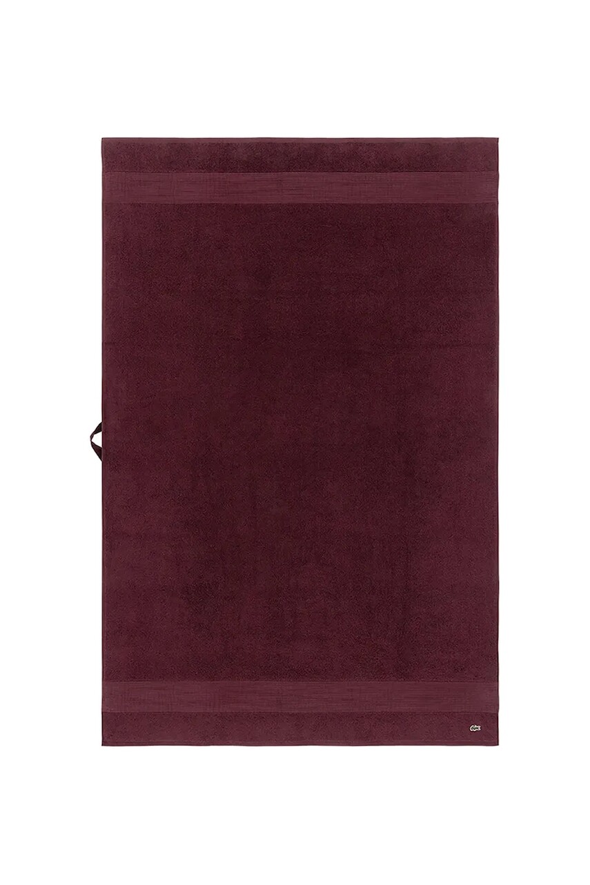 Stredný bavlnený uterák Lacoste L LECROCO Bordeaux 100 x 150 cm bordová farba
