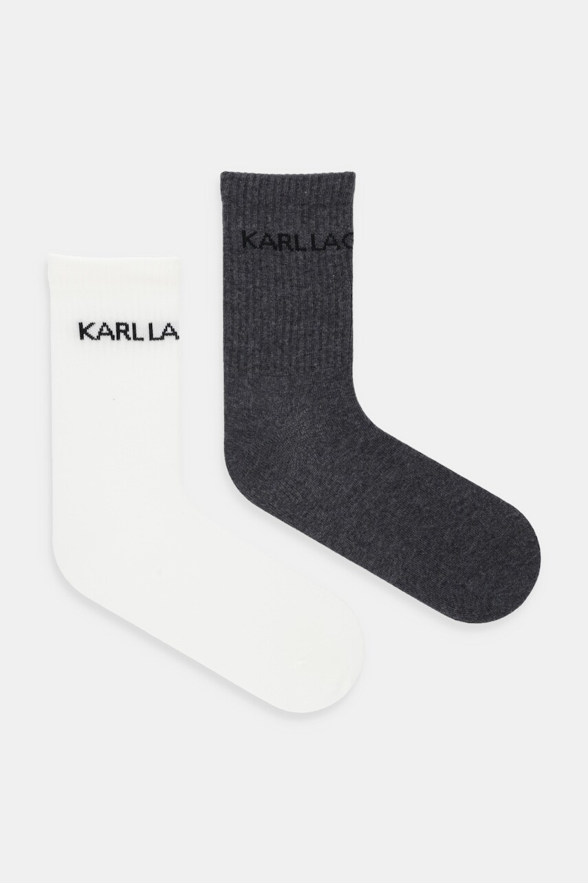 Ponožky Karl Lagerfeld 2-pak šedá farba, A4W47025
