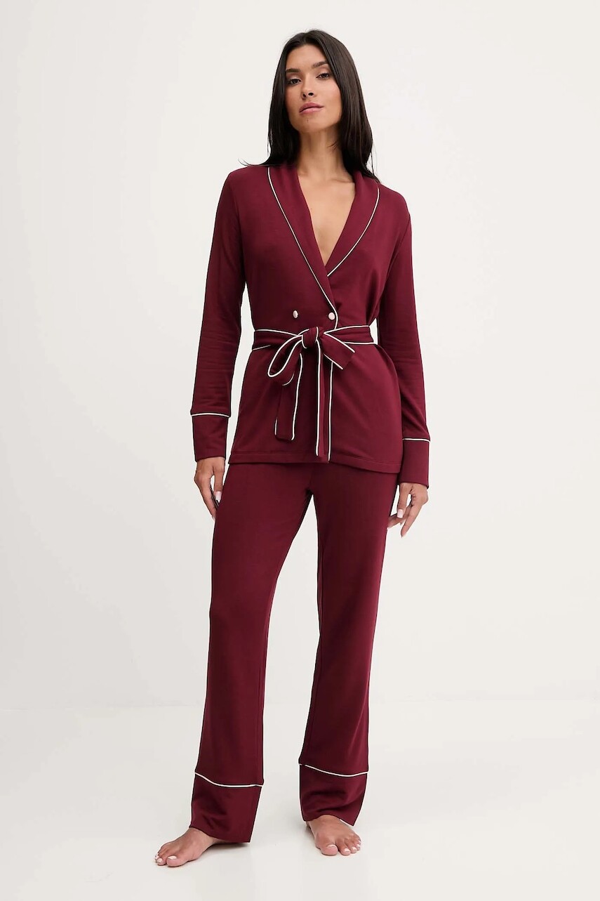 Pyžamo Twinset dámske, bordová farba, 252LL2FAA