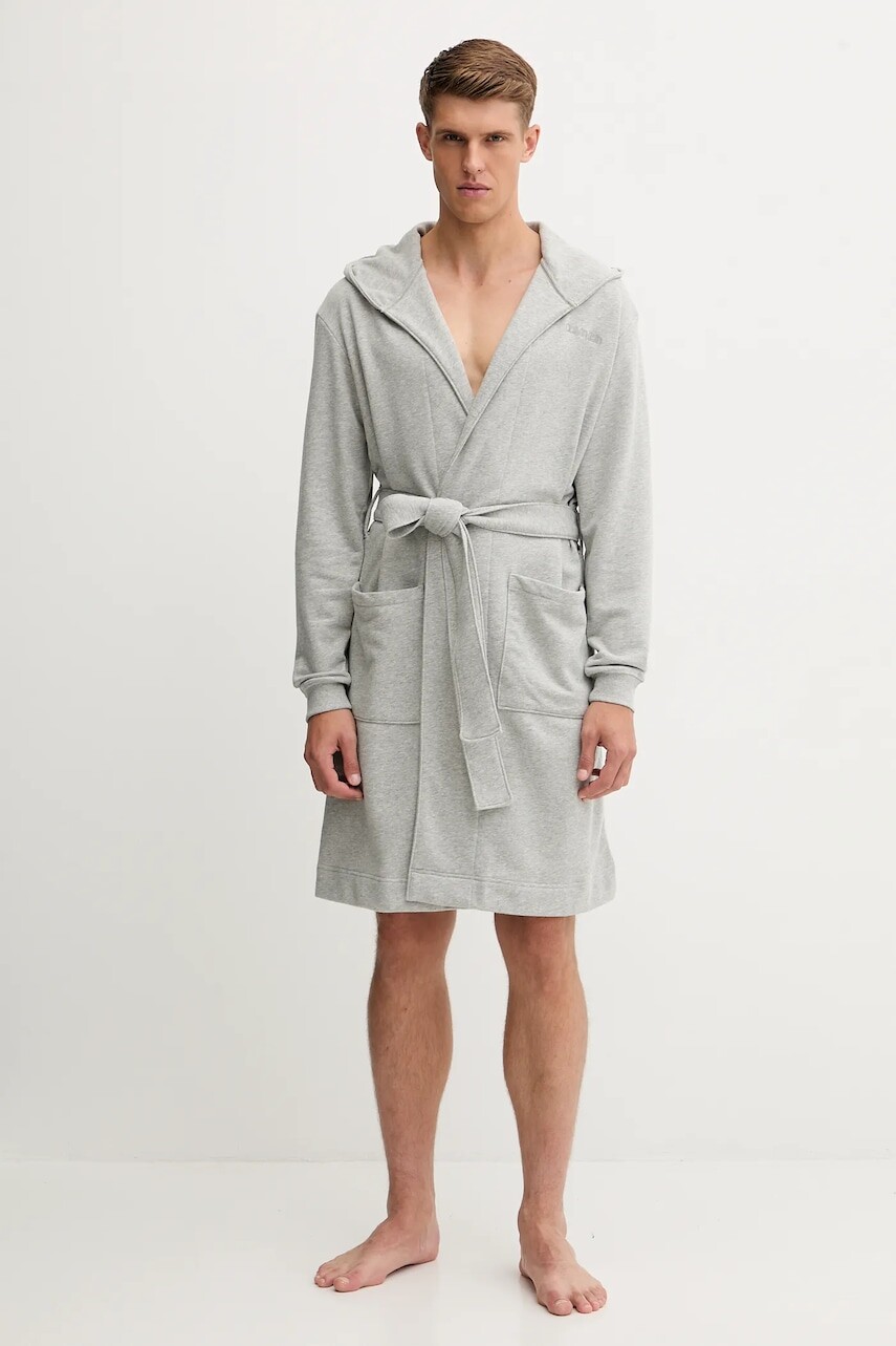 Župan Calvin Klein Underwear šedá farba, LV00NM2932