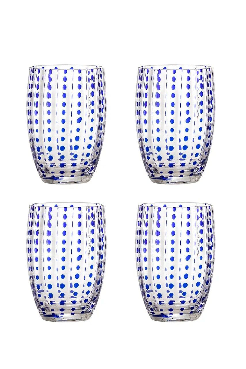 Sada pohárov Bloomingville Brinley 350 ml 4-pak modrá farba