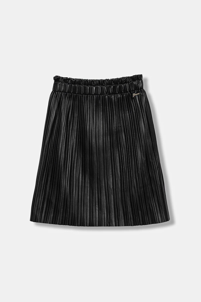 Dievčenská sukňa Guess čierna farba, midi, áčkový strih, J5BD00 WFV60