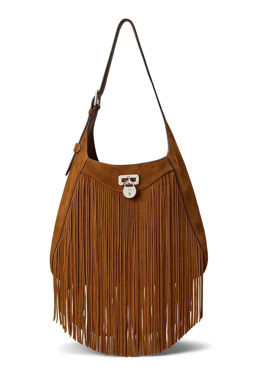 Semišová kabelka Lauren Ralph Lauren hnedá farba, 431980172