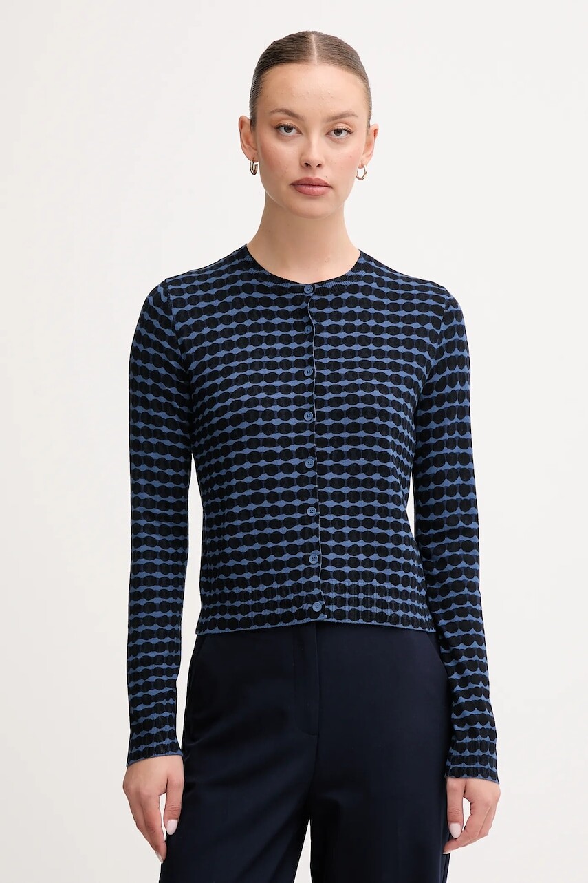 Kardigán United Colors of Benetton tmavomodrá farba, ľahký, 12F3D5028