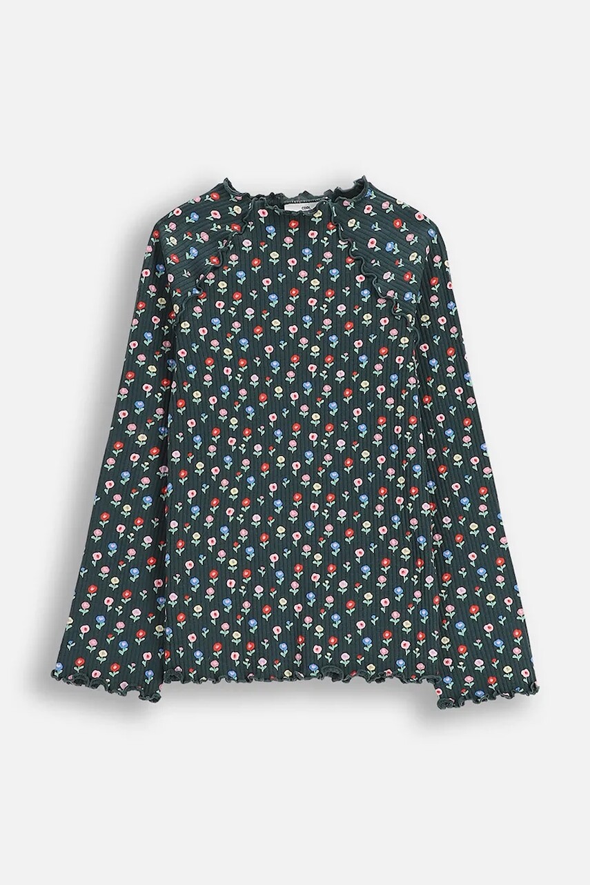 Detské tričko Coccodrillo zelená farba, FROSTING PUDDLE GIRL KIDS