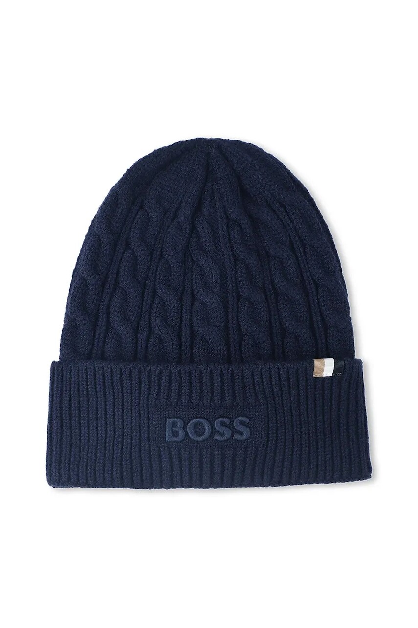 Detská čiapka BOSS tmavomodrá farba, J52624