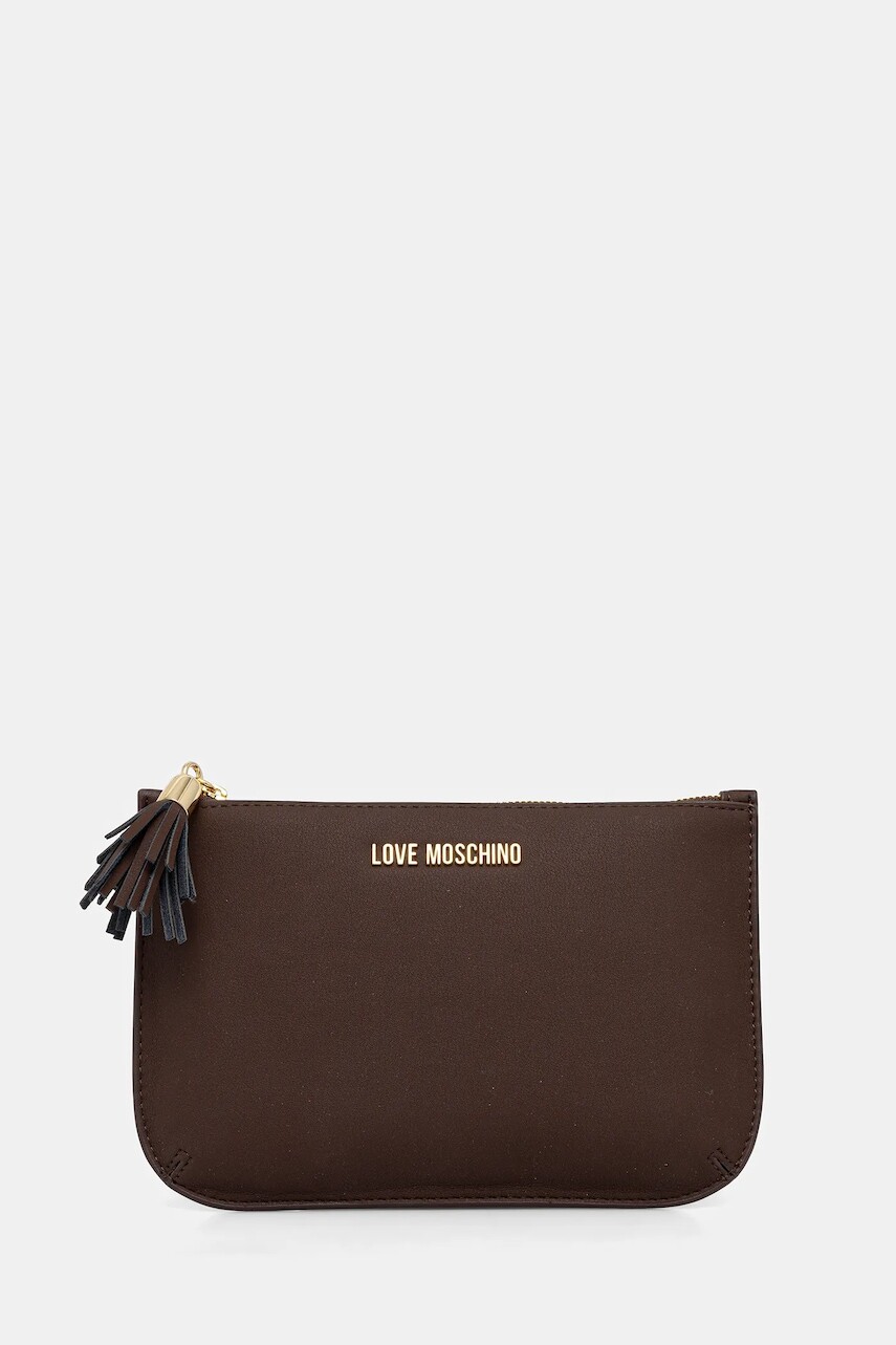 Peňaženka Love Moschino dámska, hnedá farba, JC5314PP0NKD0313