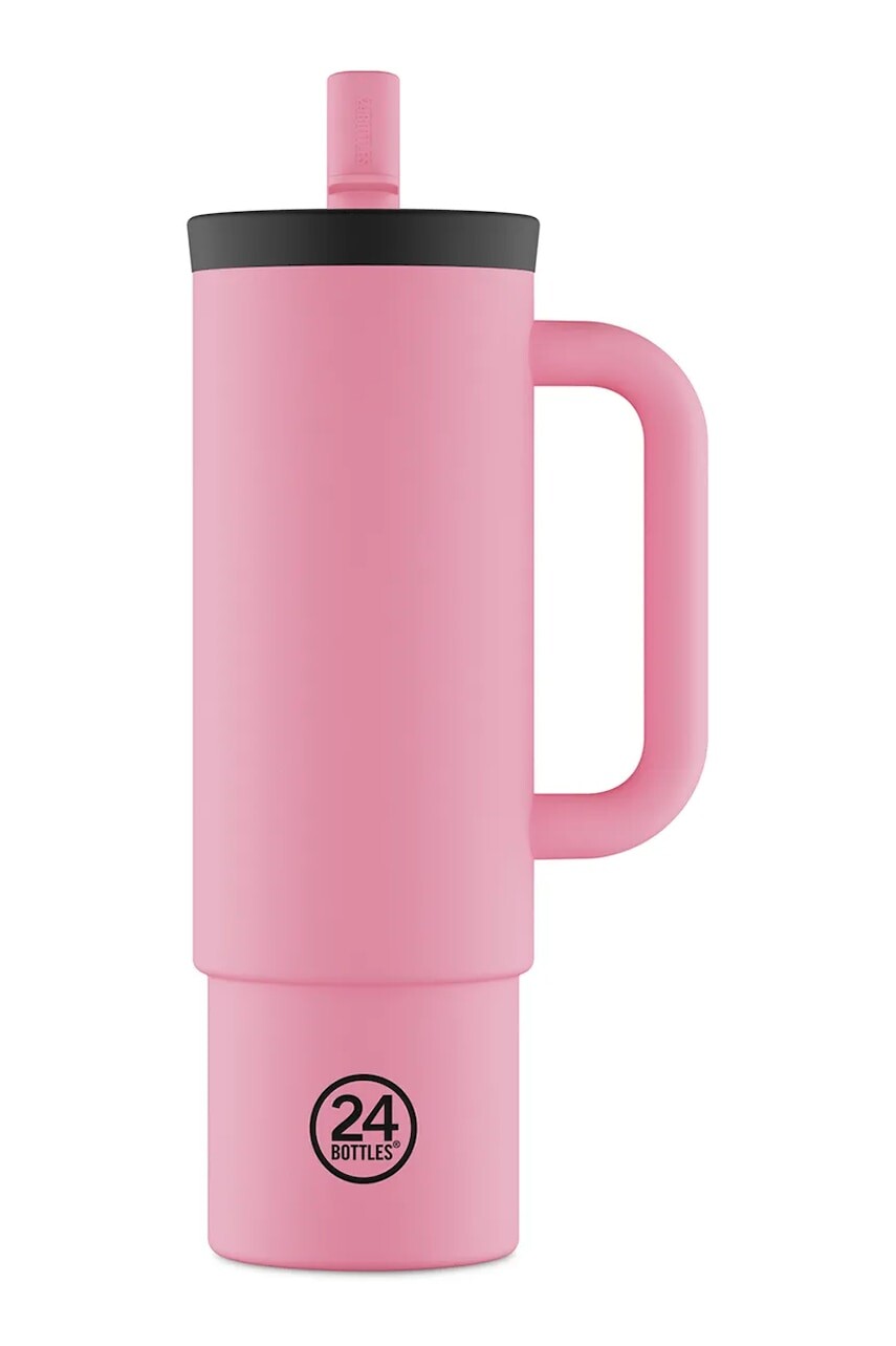Termo hrnček 24bottles Straw 800ml Flamingo ružová farba, Straw.800.Flamingo