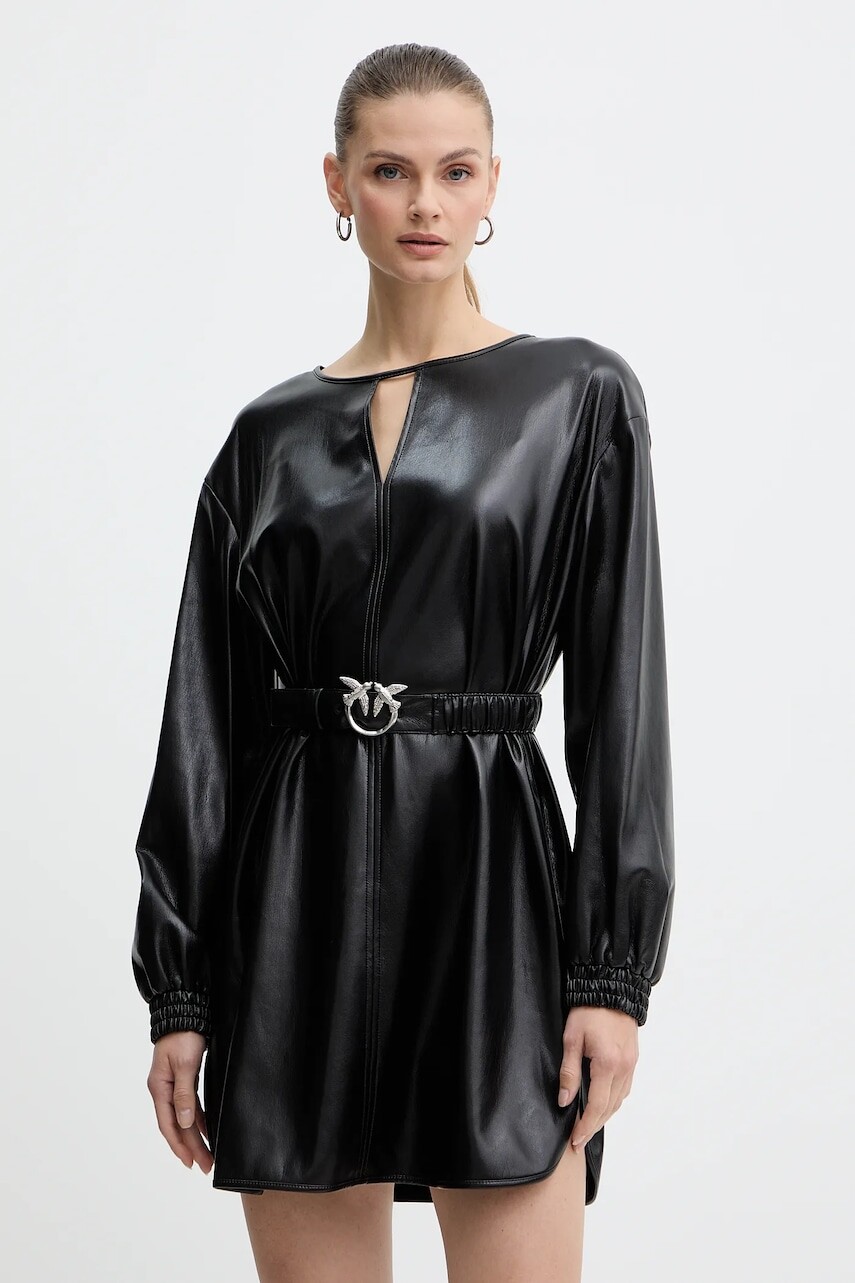 Šaty Pinko čierna farba, mini, oversize, 105587 A2P4