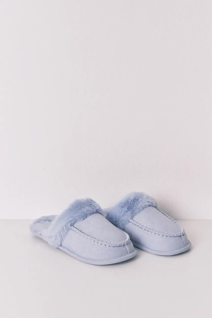 Papuče women'secret MIX AND MATCH TIE AND STRIPES fialová farba, 4992536