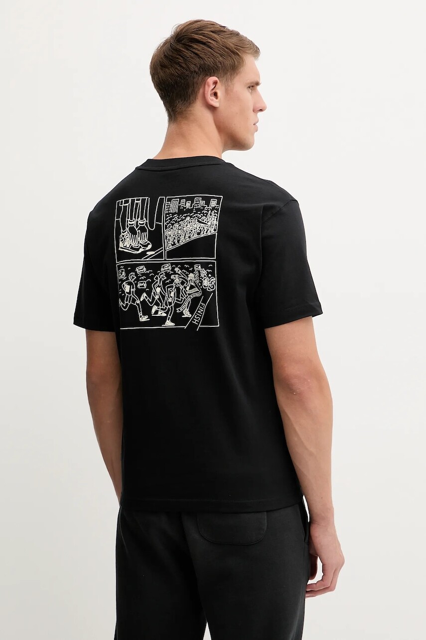 Bavlnené tričko New Balance pánske, čierna farba, s potlačou, MT53921BK