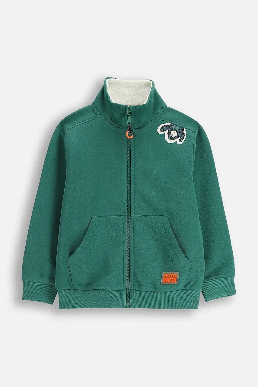 Detská mikina Coccodrillo zelená farba, jednofarebná, YETI BOY KIDS