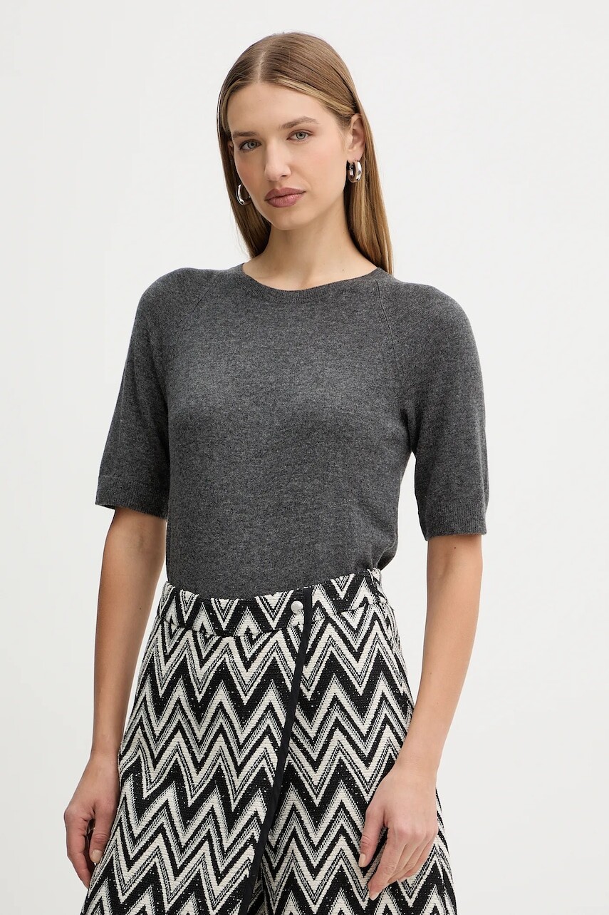 Vlnené tričko MM YEN šedá farba, 2526366198600