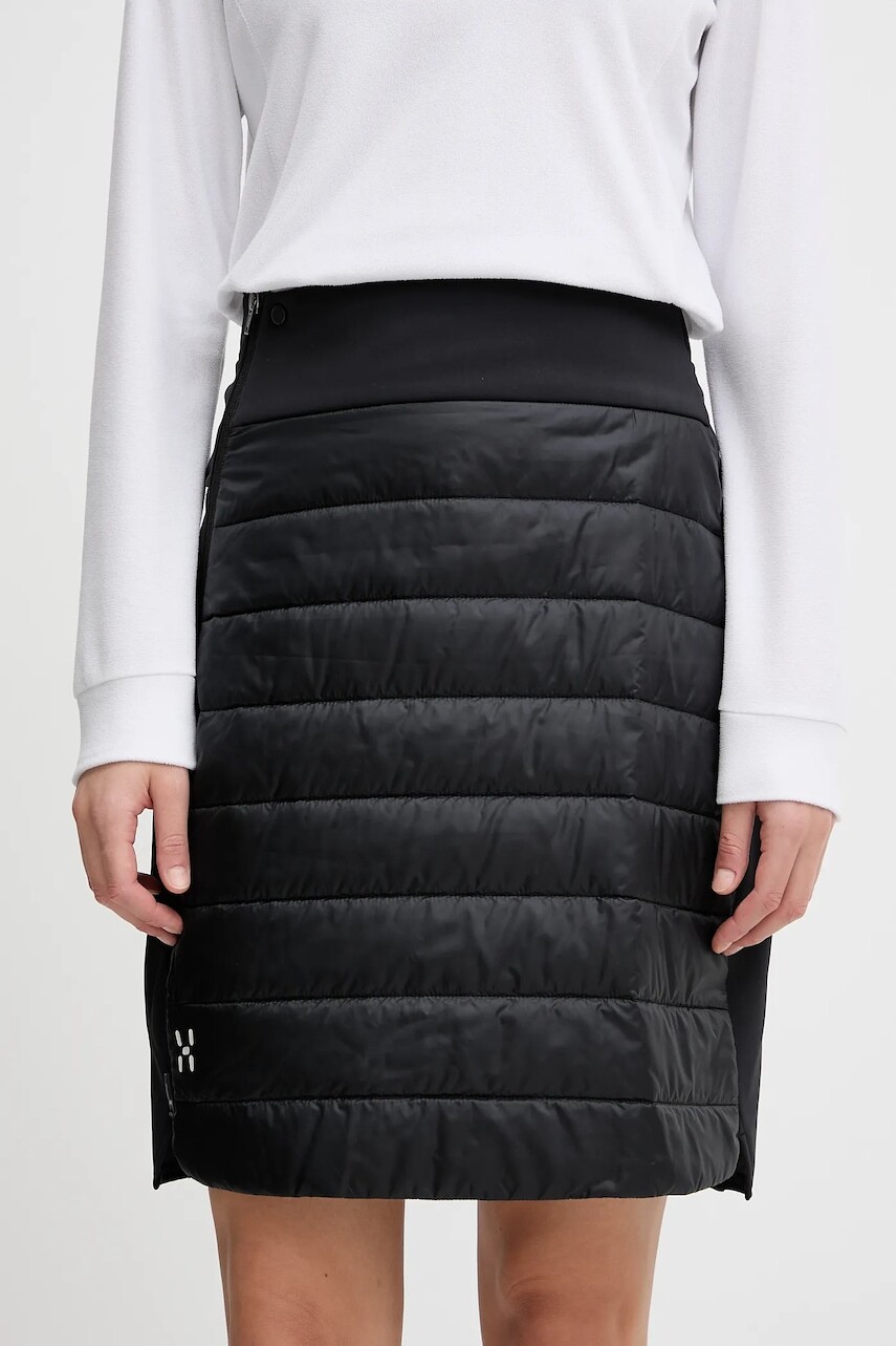 Športová sukňa Haglöfs Mimic II čierna farba, mini, rovný strih, 608116