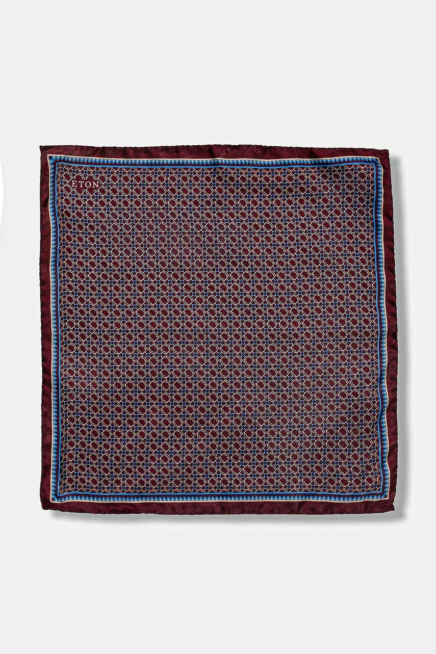 Hodvábna vreckovka Eton bordová farba, 100014193