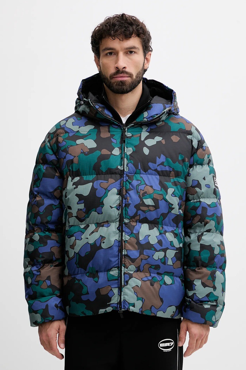 Bunda EA7 Emporio Armani zelená farba, zimná, AF16825.7M000712