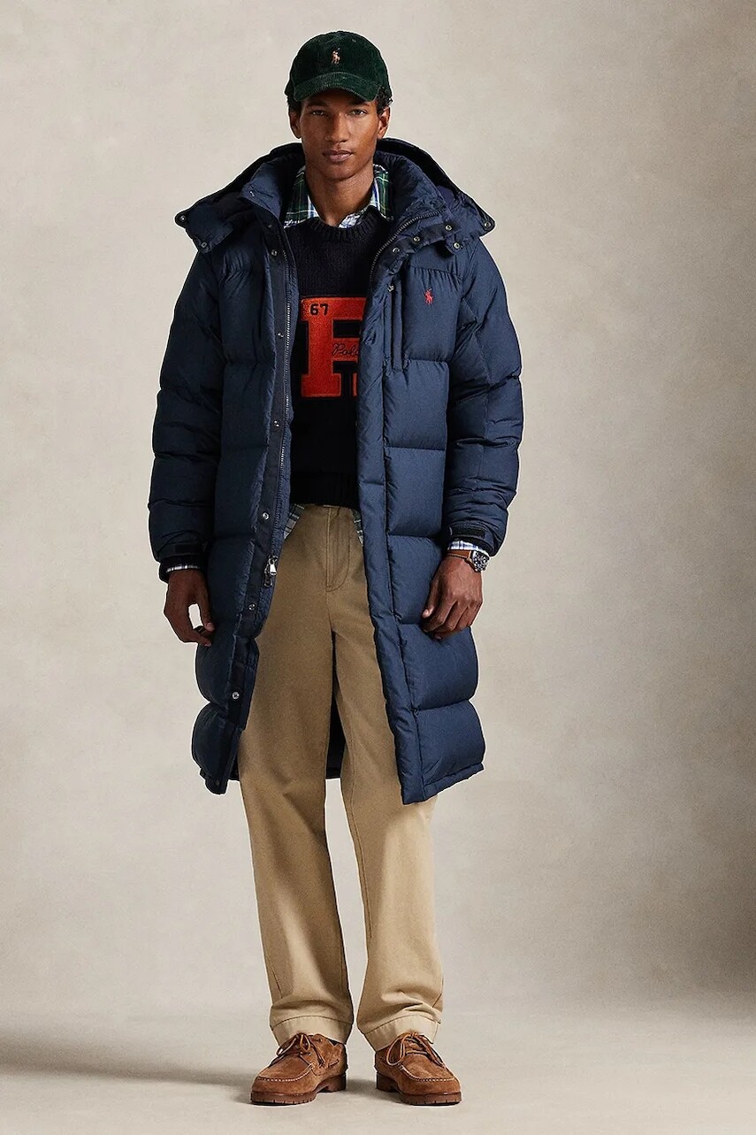 Bunda Polo Ralph Lauren tmavomodrá farba, zimná, 710P01338