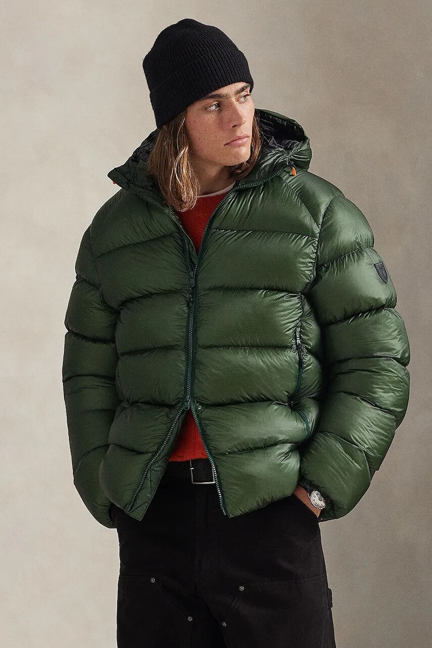 Páperová bunda Polo Ralph Lauren zelená farba, zimná, 710968113