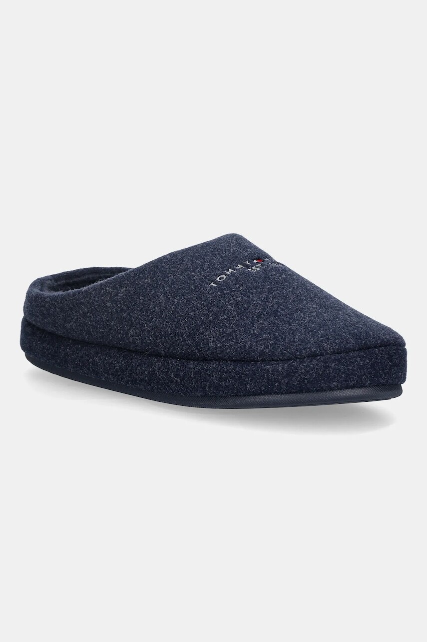 Papuče Tommy Hilfiger FELT HOUSE SHOE tmavomodrá farba, FM0FM05614