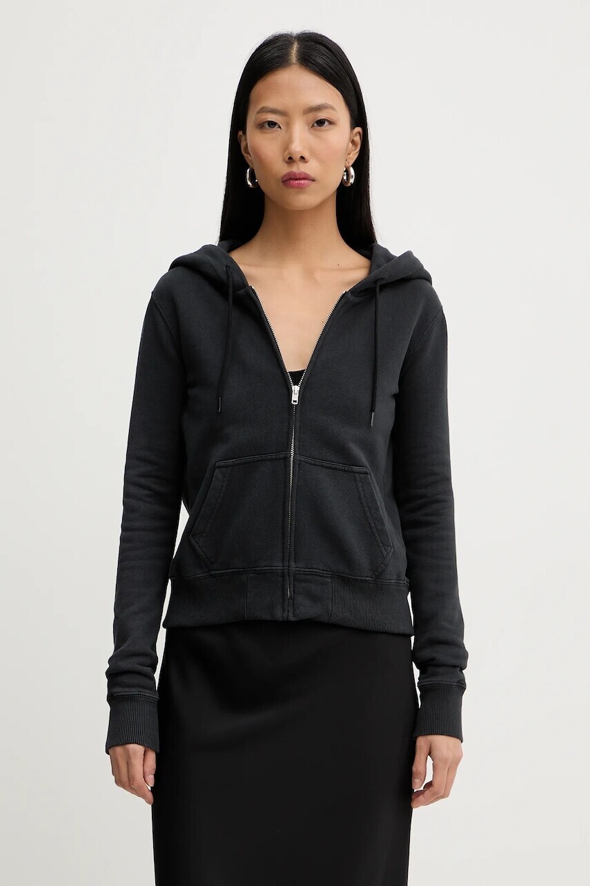 Mikina MM6 Maison Margiela čierna farba, s kapucňou, jednofarebná, S62HG0030.M25024.899