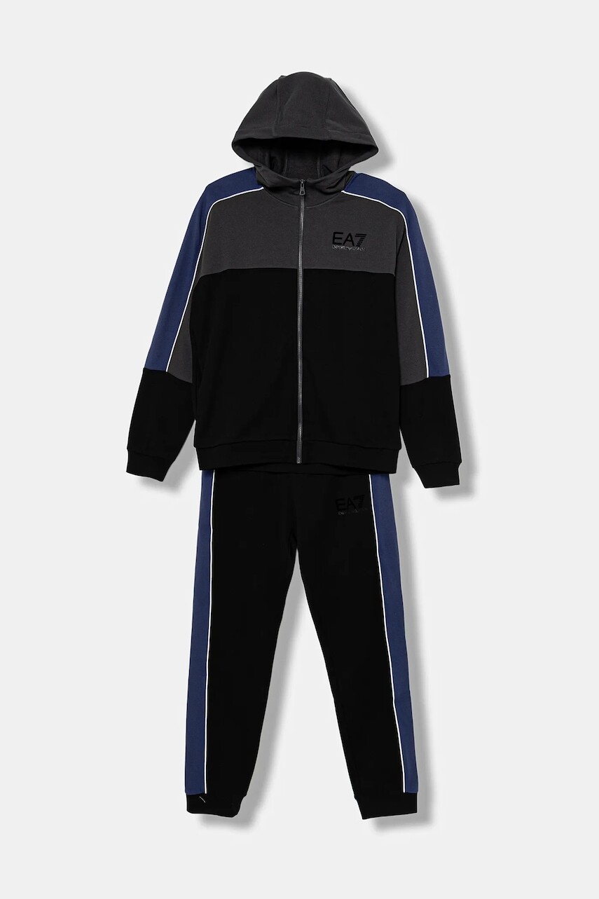 Detská tepláková súprava EA7 Emporio Armani čierna farba, 7B000222 AF16591